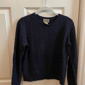 LL Bean cable knit midnight blue XS reg sweater